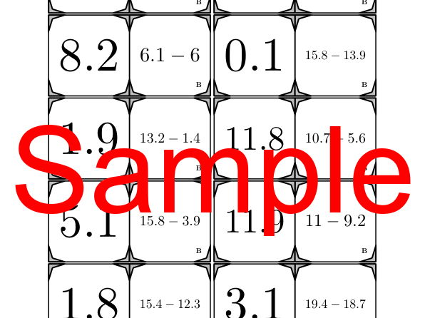 Domino | Subtraction of Decimal Numbers | Math Activity