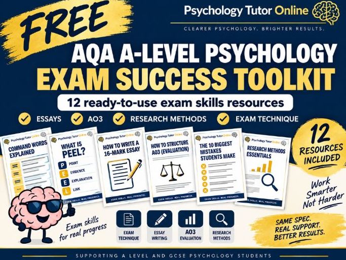 FREE AQA A-Level Psychology Exam Success Toolkit | 12 Exam Skills Resources