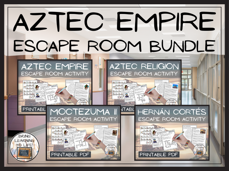 Aztec Empire Escape Room Activity Bundle | Year 5 or Year 6