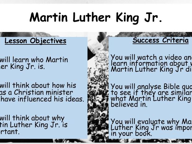 Martin Luther King Jr KS3 Lesson for R.E/PSHCE