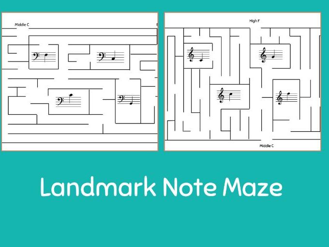 Landmark Notes Mazes: Treble & Bass Clef