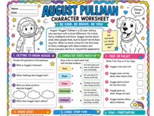 'Wonder' Activity Worksheet
