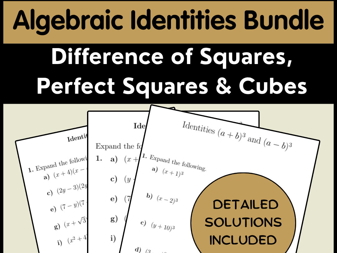 Algebraic Identities Bundle | Difference of Squares, Perfect Squares & Cubes