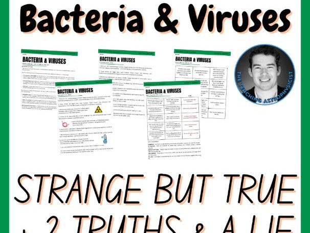 Bacteria & Viruses | Bio Strange But True Facts + 2 Truths & a Lie Activity Set