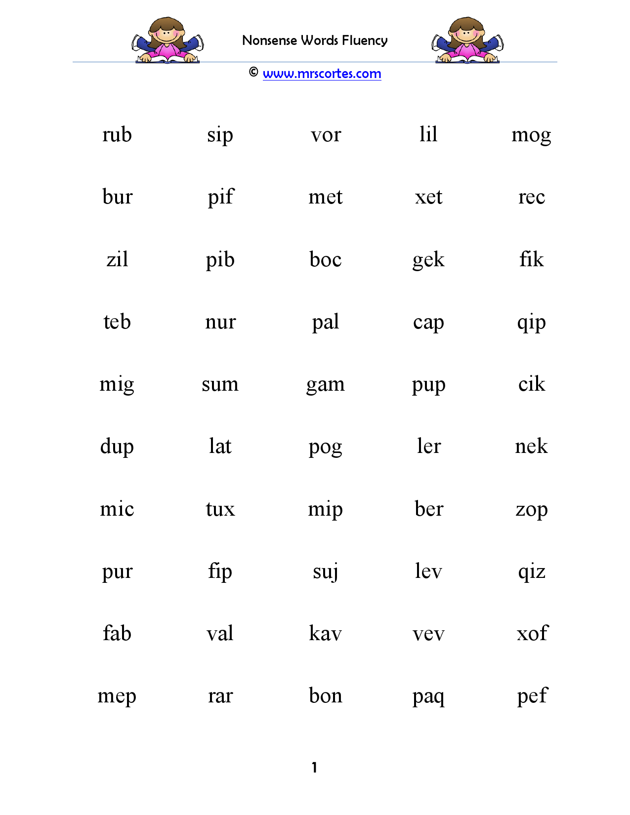 List Nonsense Words