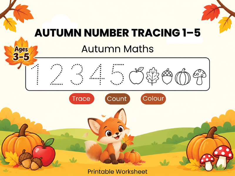 Number Tracing 1–5 | Autumn EYFS Maths