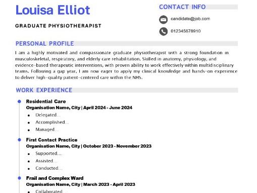 NHS CV Template – Editable in Word & Canva