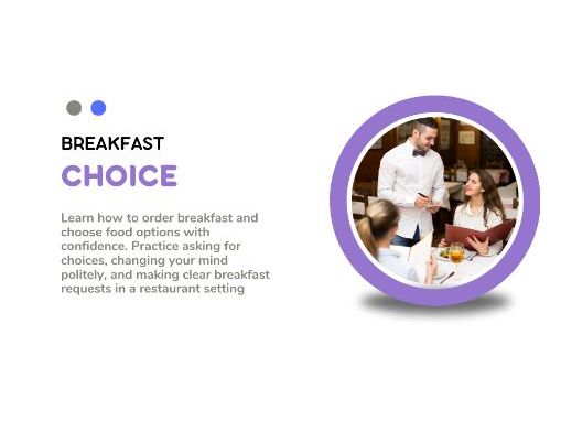 Breakfast Choice | A2-B1 ESL Restaurant English Lesson | Ordering Food & Speaking