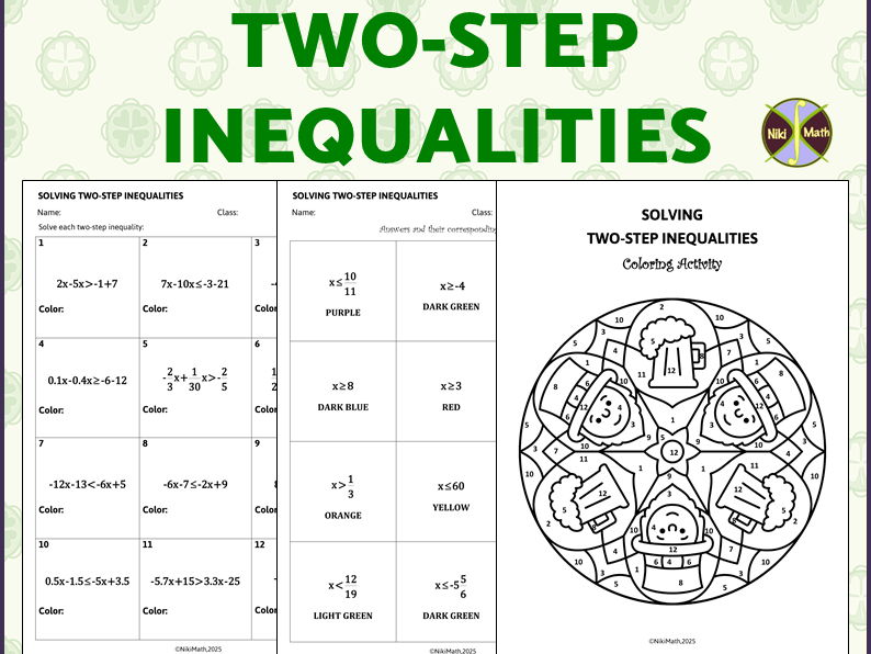 Two -Step Inequalities - Coloring Activity