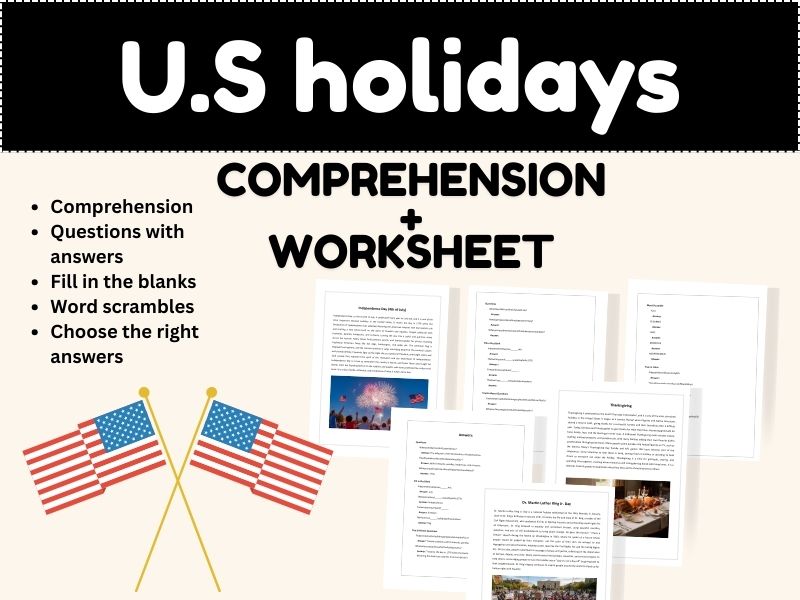 American National U.S. Holidays Reading Comprehension Passages | Worksheets
