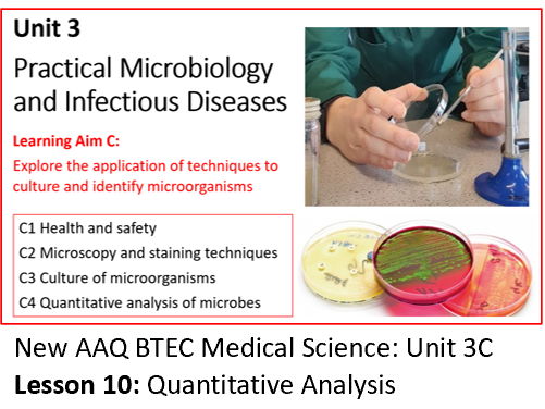 AAQ BTEC Medical Science Unit 3C Practical Microbiology - Lesson 10: Quantitative Analysis