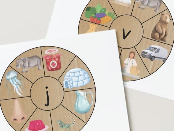 Initial sounds peg discs- jvwx