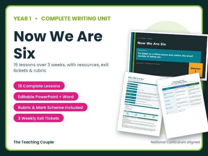 Now We Are Six | Year 1 English Unit