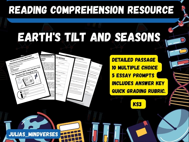 Earth's Tilt and Seasons Reading Comprehension for KS3 Science
