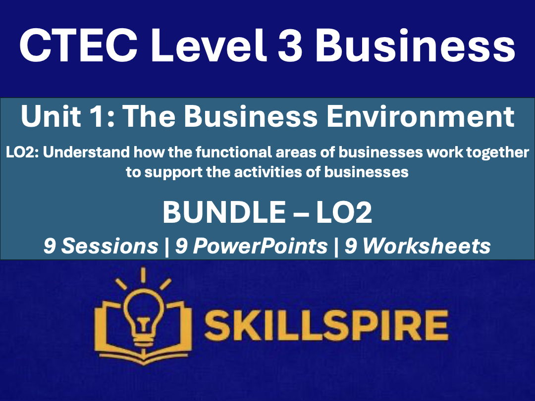 CTEC Business Level 3 – Unit 1 LO2 Complete Bundle | Presentations, Worksheets, Exam Practice