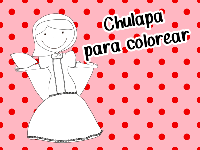 Chulapa para colorear - Chulapa for coloring - San Isidro - Fiesta de Madrid