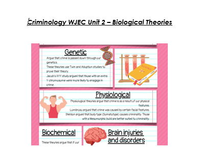 WJEC Criminology Unit 2 Biological Theories and Policies