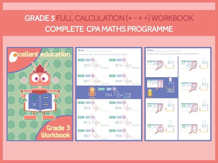 Grade 3 Math Workbook | Full Calculation Programme (+ - × ÷) | CPA Maths Mastery