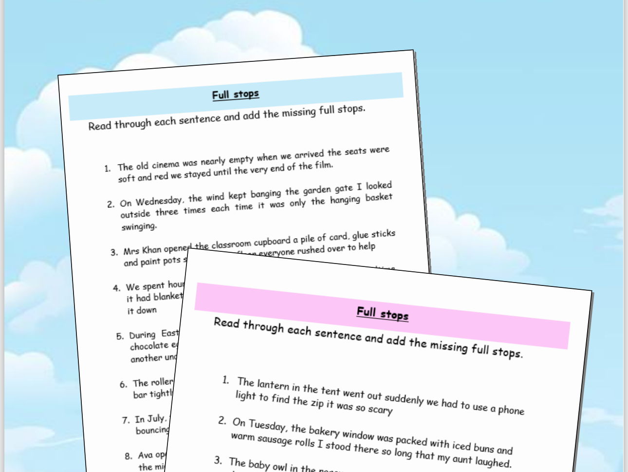 Full Stops Bundle - Understanding Where Sentences End