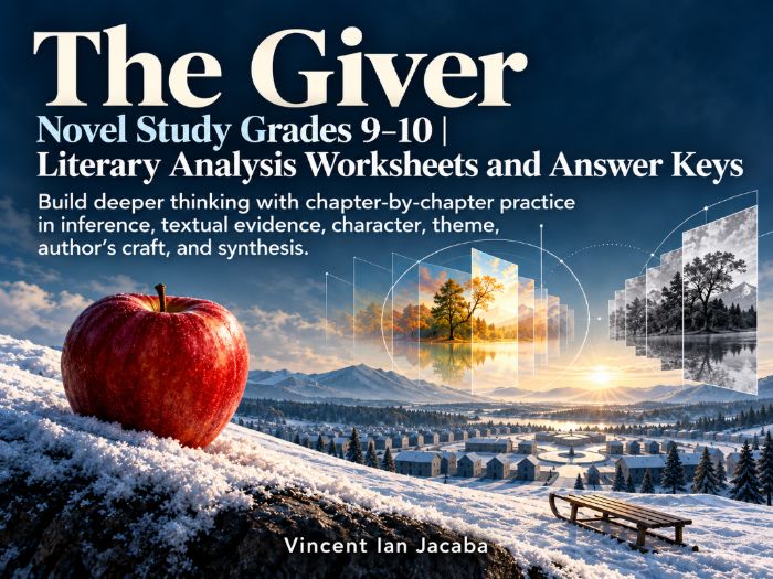 The Giver Novel Study Grades 9–10 | Literary Analysis Worksheets & Answer Keys