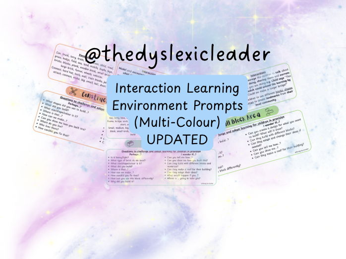 Interaction Learning Environment Prompts (Multi-coloured) UPDATED