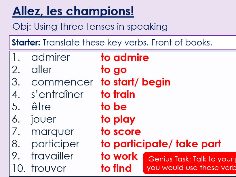 Dynamo 2 Rouge: Module 5. Unit 5, Allez, les champions!