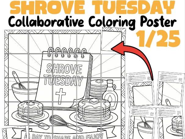 Shrove Tuesday Collaborative Coloring Poster | Shrove Tuesday Treats