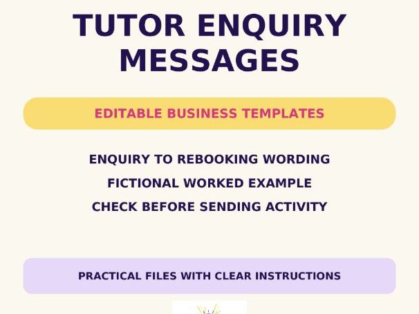Tutor Enquiry and Parent Message Templates