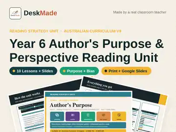Year 6 Author's Purpose Reading Unit | Australian Curriculum V9