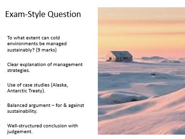 AQA GCSE Geography Values and managing cold environments