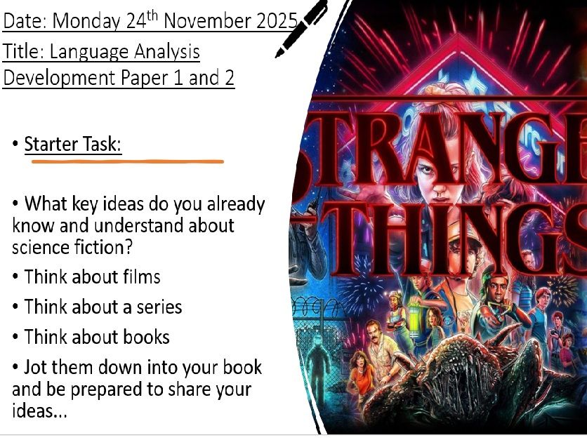2026 AQA GCSE English Language. Language Analysis Development Sci - Fi & Non- Fiction