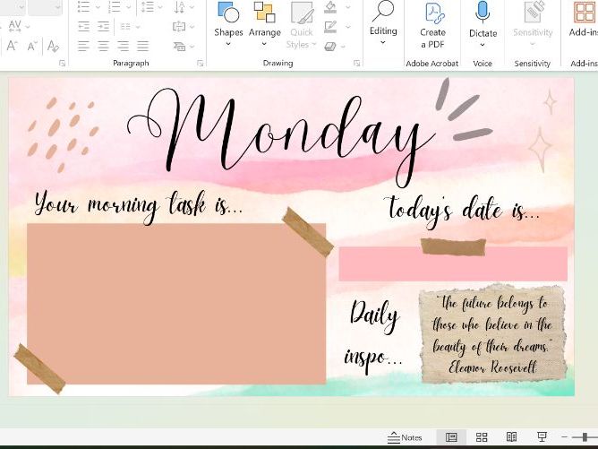 Editable Morning Slides Watercolour Theme