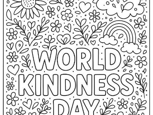 World Kindness Day Colouring Page