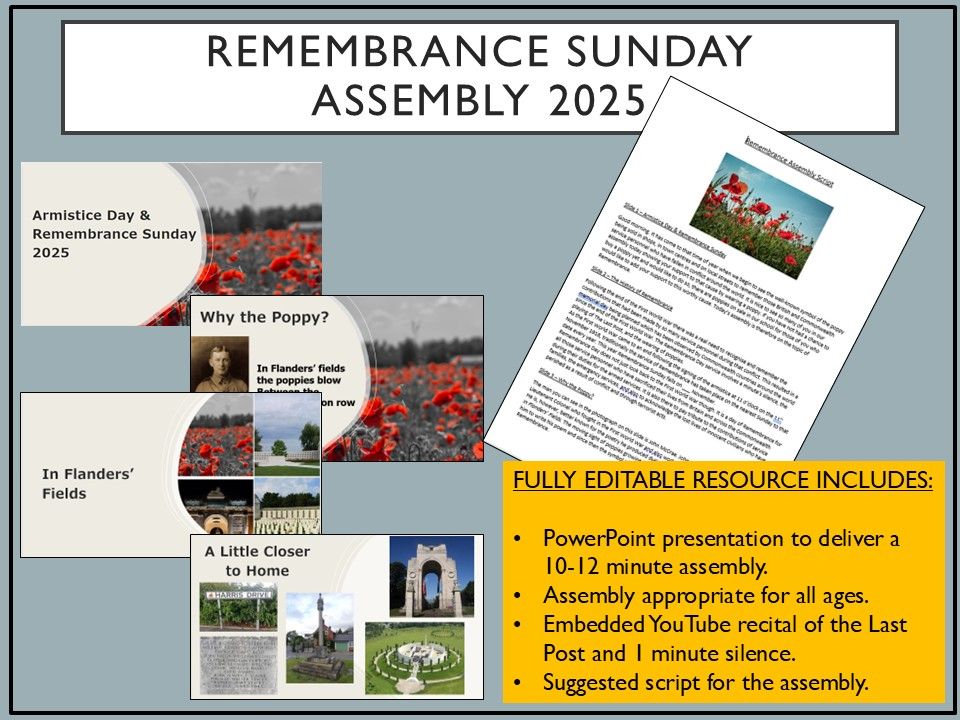 Remembrance Day Assembly 2025 (PowerPoint & Script)