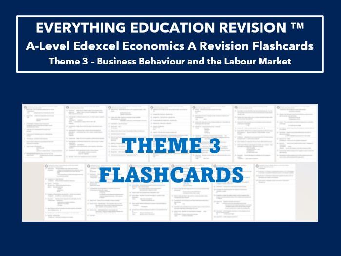 A-Level Edexcel Economics A Flashcards for Theme 3 – Business Behaviour and the Labour Market