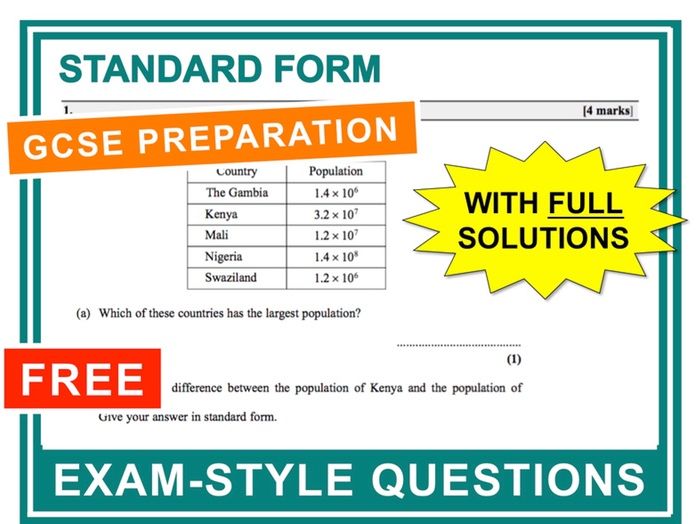 GCSE 9-1 Exam Question Practice (Standard Form)