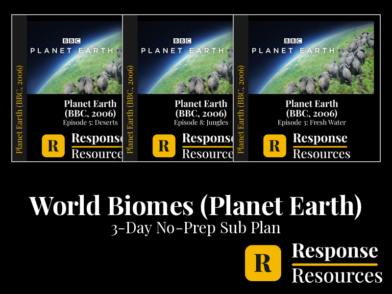 Biomes & Ecosystems Emergency Sub Plans - 3-Day No-Prep