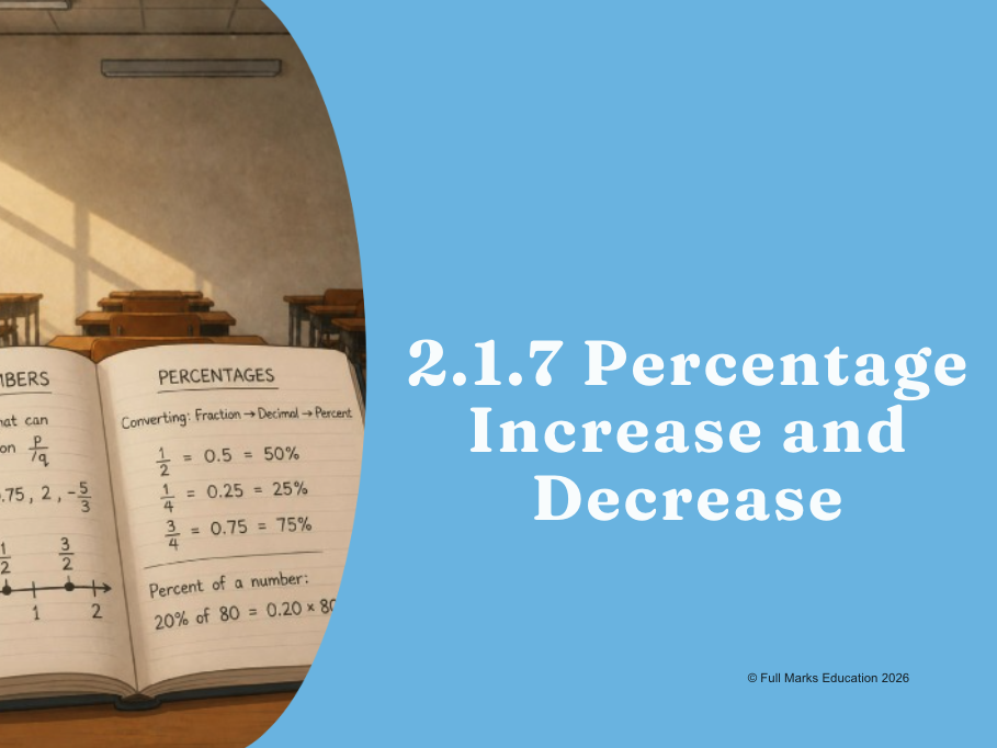 IB Maths MYP Year 2, Unit 1 - 2.1.7 Percentage Increase and Decrease