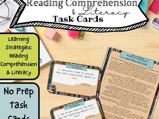 Learning Strategies 4.0: Reading Comprehension & Literacy Task Cards | No Prep | Printable | PDF