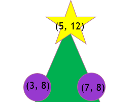 Christmas Baubles, coordinates and midpoints