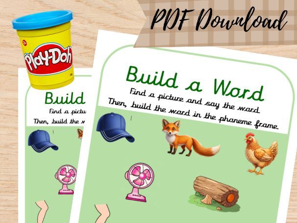 H, B, F, L Playdough Build a Word | Phonics | CVC | Read