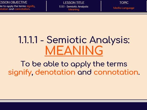 1.1.1.1 - Semiotic Analysis: Meaning (Media Language) (GCSE)