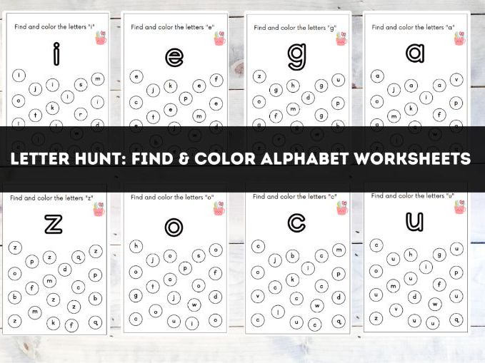 Letter Hunt: Find & Color Alphabet Worksheets