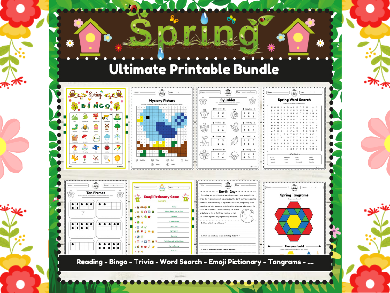 The Ultimate Spring Worksheets Bundle : Engaging Resources for Spring Learning