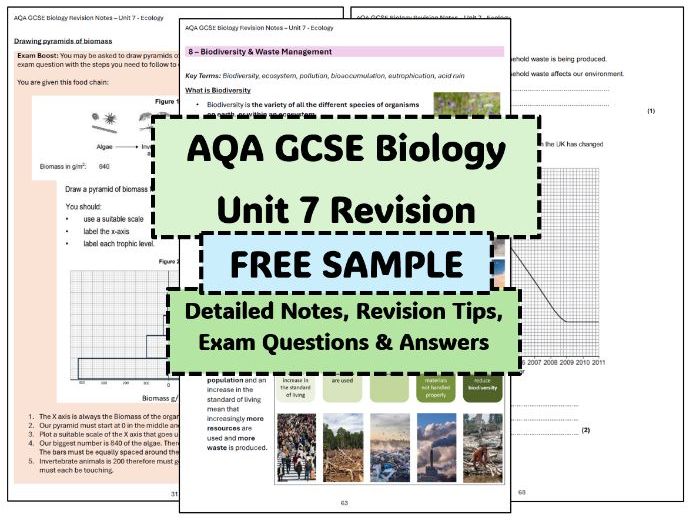 FREE SAMPLE GCSE Biology Unit 7 Revision