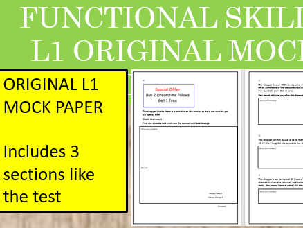 Functional Skills Maths L1 Mock Paper