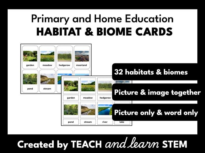 Habitat and Biome Flashcards | Montessori-style | Home Education | KS1 | KS2