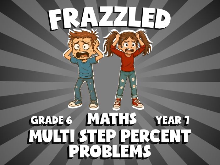 Multi Step Percent Problems FRAZZLED Maths Game | No-Prep Year 7 Review Activity