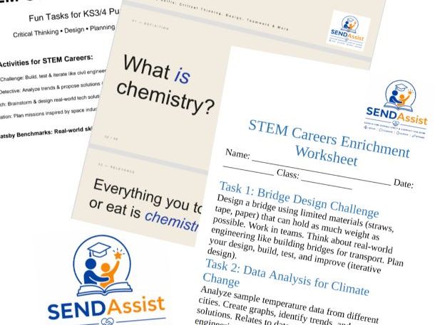 STEM resources hitting Gatesby benchmarks. Career resources and drop down day activities. KS3/KS4