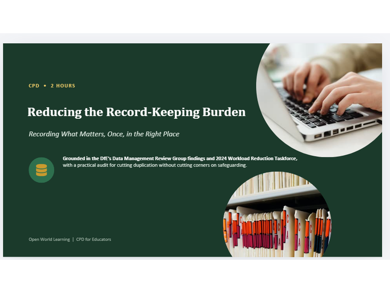 Reducing the Record-Keeping Burden - CPD Course | Recording What Matters, Once, in the Right Place